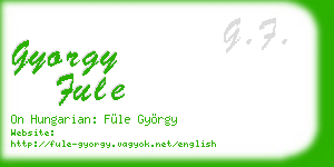 gyorgy fule business card