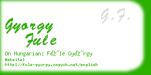 gyorgy fule business card